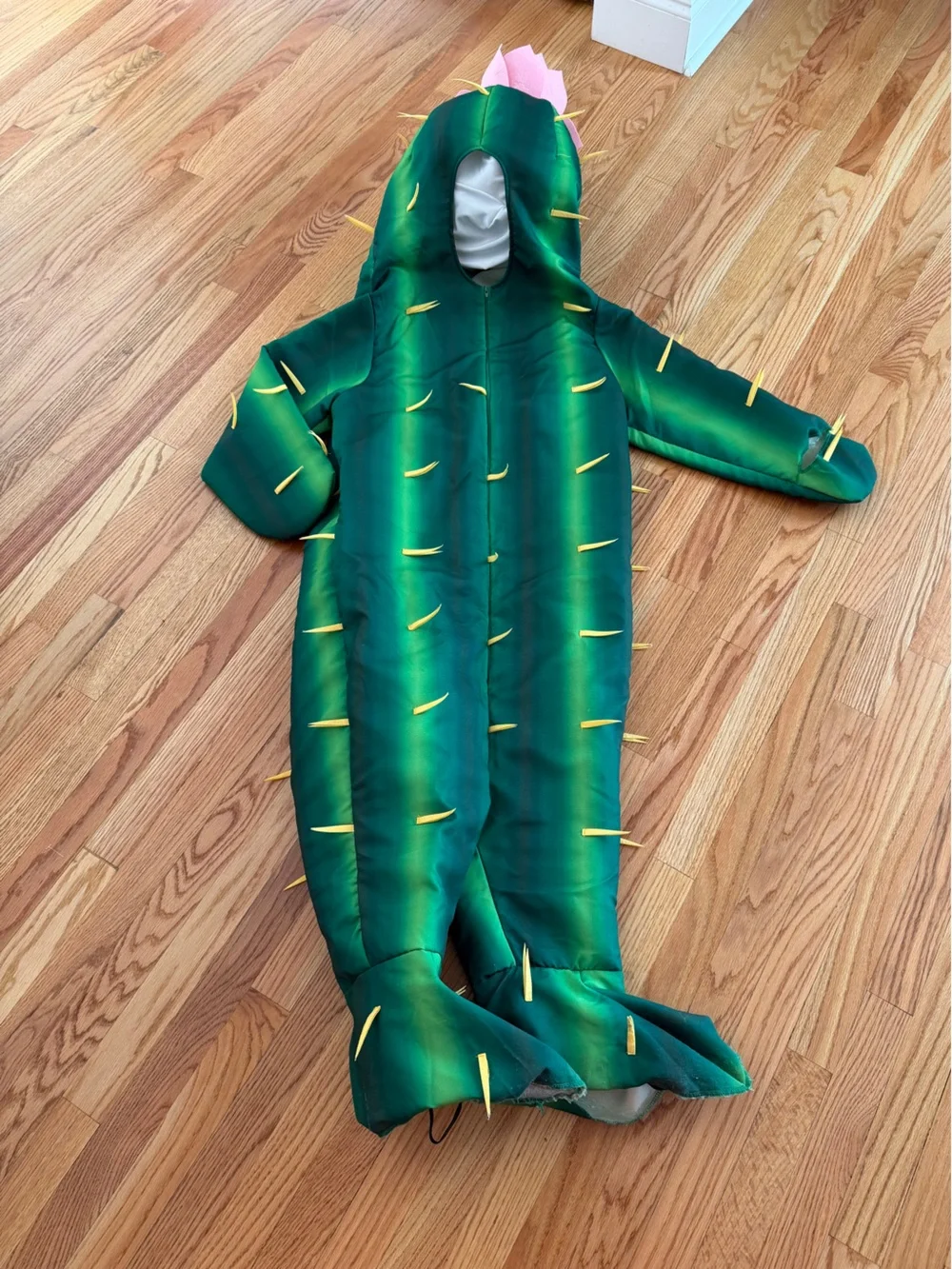 Kids Green Cactus Costume with Pink Flower